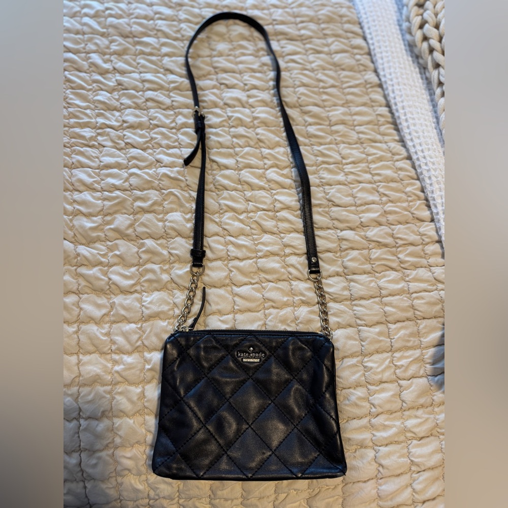 KATE SPADE Quilted Black Leather Crossbody Bag - Picture 11 of 11